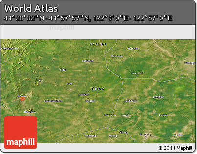 Satellite 3D Map of the Area around 41° 43' 14" N, 122° 28' 29" E