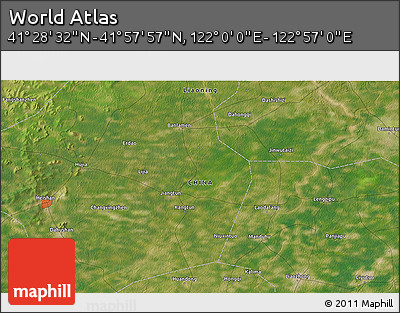 Satellite 3D Map of the Area around 41° 43' 14" N, 122° 28' 29" E