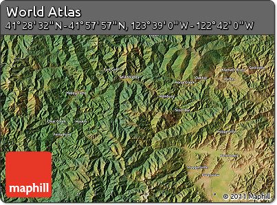 Satellite Map of the Area around 41° 43' 14" N, 123° 10' 30" W
