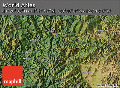 Satellite Map of the Area around 41° 43' 14" N, 123° 10' 30" W