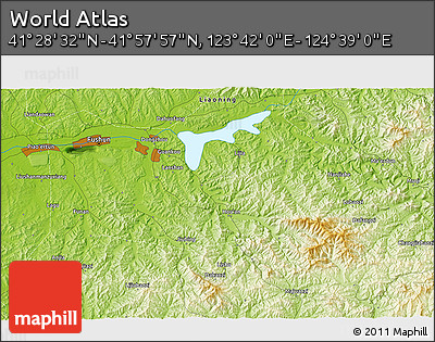 Physical 3D Map of the Area around 41° 43' 14" N, 124° 10' 30" E