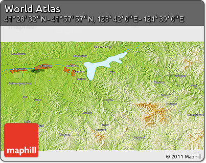 Physical 3D Map of the Area around 41° 43' 14" N, 124° 10' 30" E