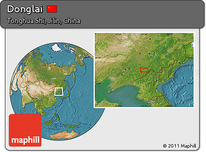Satellite Location Map of Donglai
