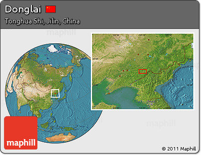Satellite Location Map of Donglai