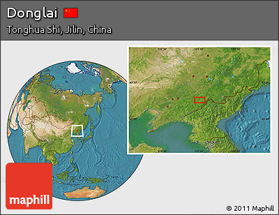 Satellite Location Map of Donglai