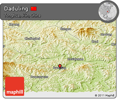 Physical Panoramic Map of Daduling