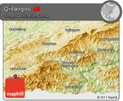 Physical Panoramic Map of Qidaogou