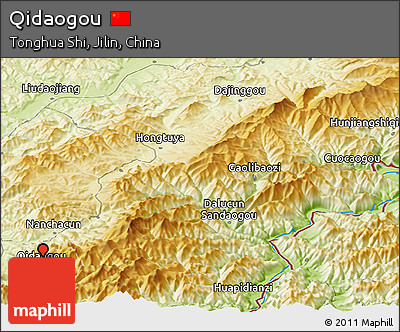 Physical Panoramic Map of Qidaogou