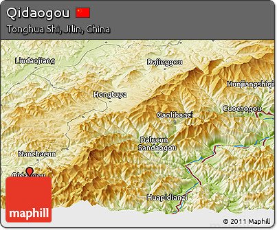 Physical Panoramic Map of Qidaogou