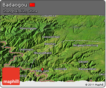 Satellite 3D Map of Badaogou