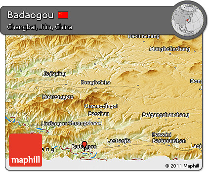 Physical Panoramic Map of Badaogou