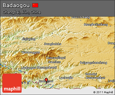 Physical Panoramic Map of Badaogou