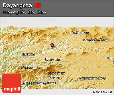 Physical Panoramic Map of Dayangcha
