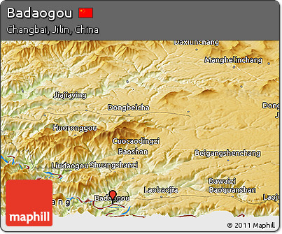 Physical Panoramic Map of Badaogou