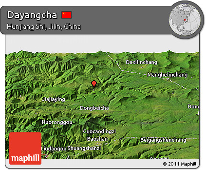 Satellite Panoramic Map of Dayangcha