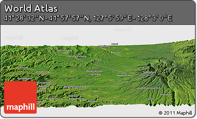 Satellite Panoramic Map of the Area around 41° 43' 14" N, 127° 34' 30" E