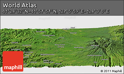 Satellite Panoramic Map of the Area around 41° 43' 14" N, 127° 34' 30" E