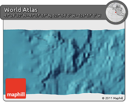 Satellite 3D Map of the Area around 41° 43' 14" N, 127° 25' 30" W