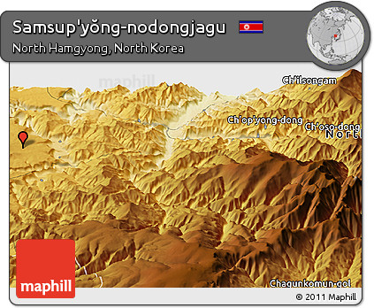 Physical Panoramic Map of Samsup'yŏng-nodongjagu