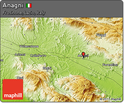 Physical 3D Map of Anagni