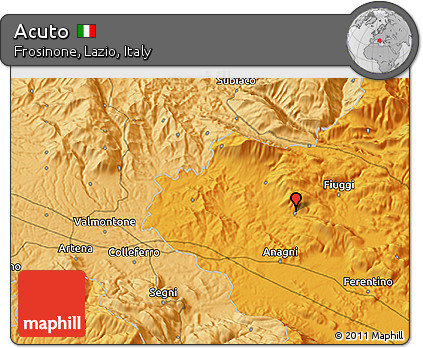 Political 3D Map of Acuto