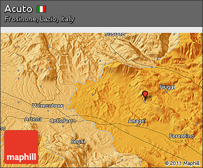 Political 3D Map of Acuto