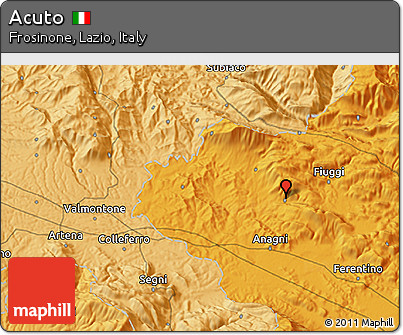 Political 3D Map of Acuto