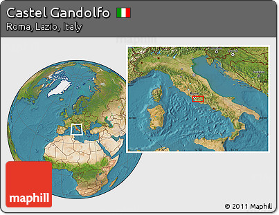 Satellite Location Map of Castel Gandolfo
