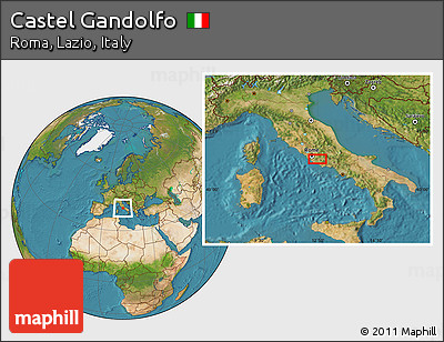 Satellite Location Map of Castel Gandolfo
