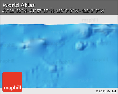 Physical 3D Map of the Area around 41° 43' 14" N, 132° 31' 30" W