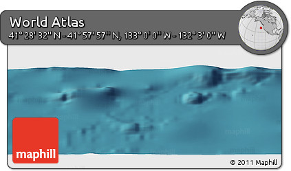 Satellite Panoramic Map of the Area around 41° 43' 14" N, 132° 31' 30" W