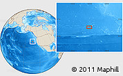 Shaded Relief Location Map of the area around 41° 43' 14" N, 133° 22' 30" W
