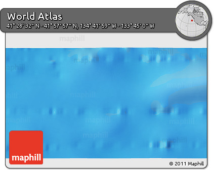 Physical 3D Map of the Area around 41° 43' 14" N, 134° 13' 29" W