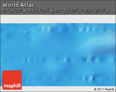 Physical 3D Map of the Area around 41° 43' 14" N, 134° 13' 29" W