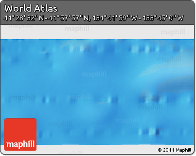 Physical 3D Map of the Area around 41° 43' 14" N, 134° 13' 29" W