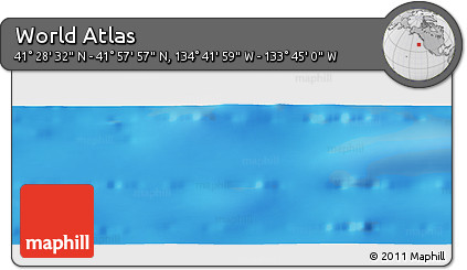 Physical Panoramic Map of the Area around 41° 43' 14" N, 134° 13' 29" W