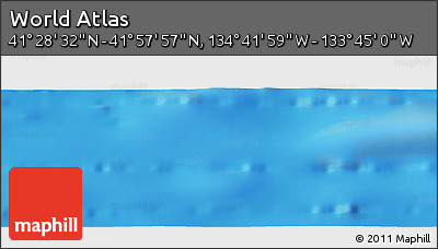 Physical Panoramic Map of the Area around 41° 43' 14" N, 134° 13' 29" W