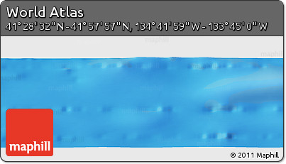Physical Panoramic Map of the Area around 41° 43' 14" N, 134° 13' 29" W