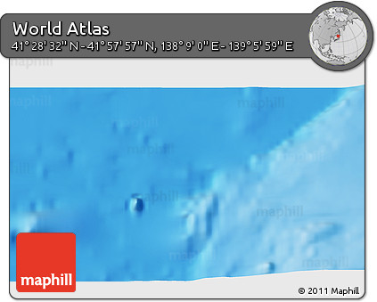 Physical 3D Map of the Area around 41° 43' 14" N, 138° 37' 30" E