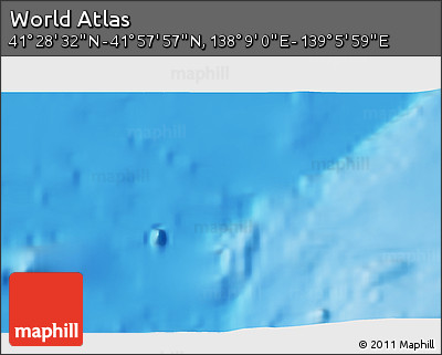 Physical 3D Map of the Area around 41° 43' 14" N, 138° 37' 30" E