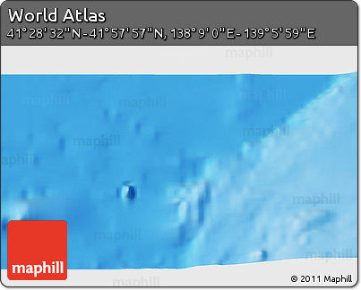 Physical 3D Map of the Area around 41° 43' 14" N, 138° 37' 30" E