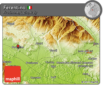 Physical 3D Map of Ferentino