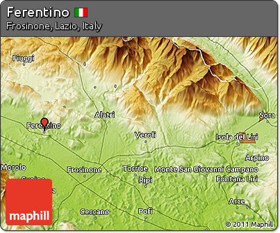 Physical 3D Map of Ferentino