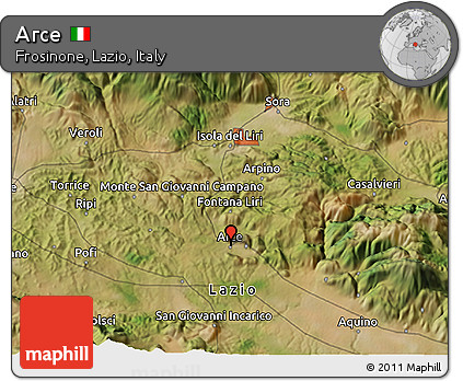Satellite 3D Map of Arce