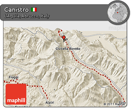 Shaded Relief 3D Map of Canistro