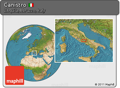 Satellite Location Map of Canistro