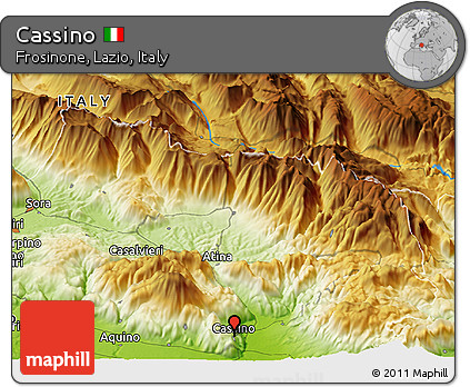 Physical Panoramic Map of Cassino