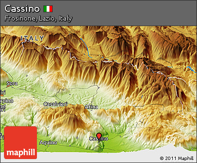 Physical Panoramic Map of Cassino