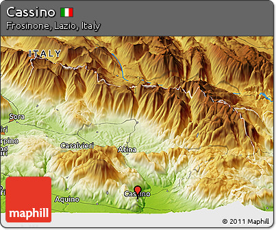 Physical Panoramic Map of Cassino