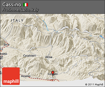 Shaded Relief Panoramic Map of Cassino